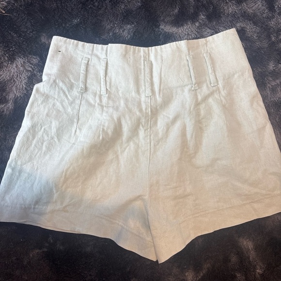 Abercrombie & Fitch Linen Blend High-Rise Button Shorts - Size S light blue - Picture 5 of 5